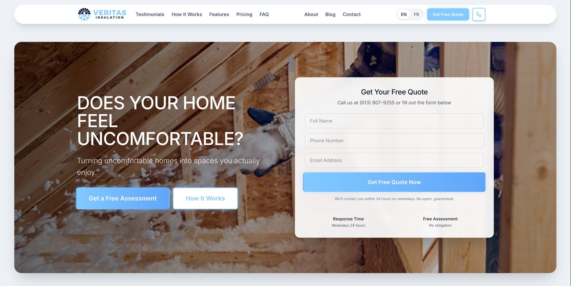 Website WebFlux designed and built for Veritas Insulation